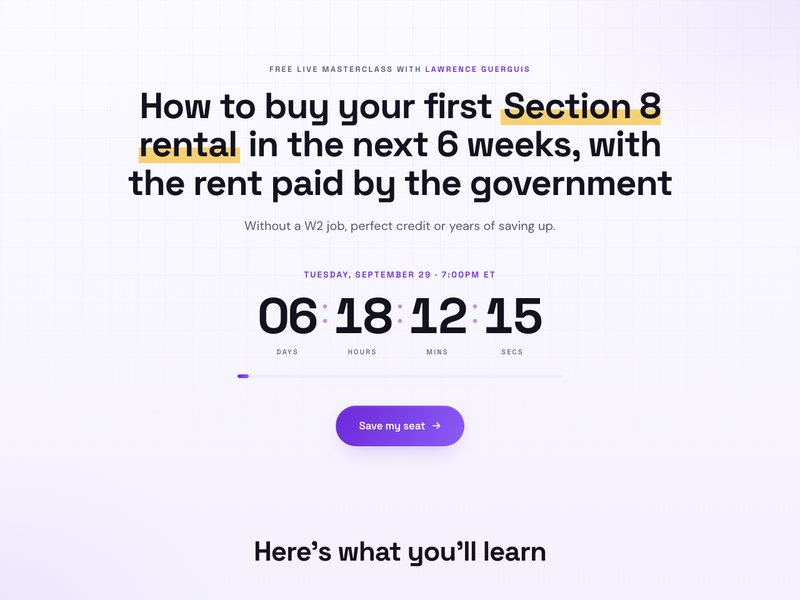 Registration page preview